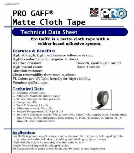 Pro Tapes Pro Gaffer Tape Red 2″ x 55 yds.