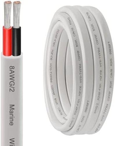 XRDS -RF 8 AWG Marine Wire 15FT, 2-Conductor (Red & Black) Duplex Marine Grad…