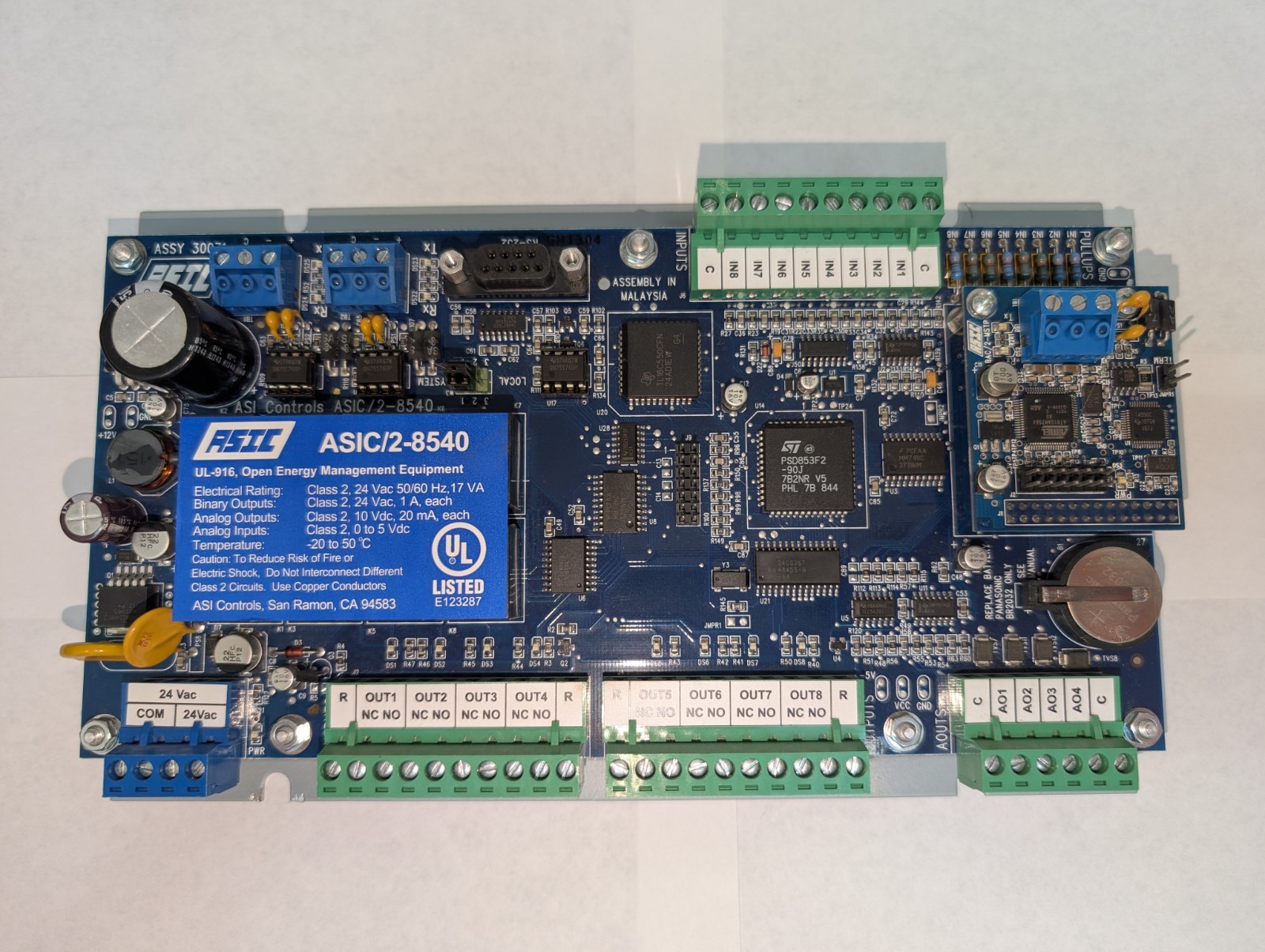 PLC (ASI CONTROLS ASIC/2-8540) PROGRAMMABLE CONTROLLER W/ MOUNTING BRACKET