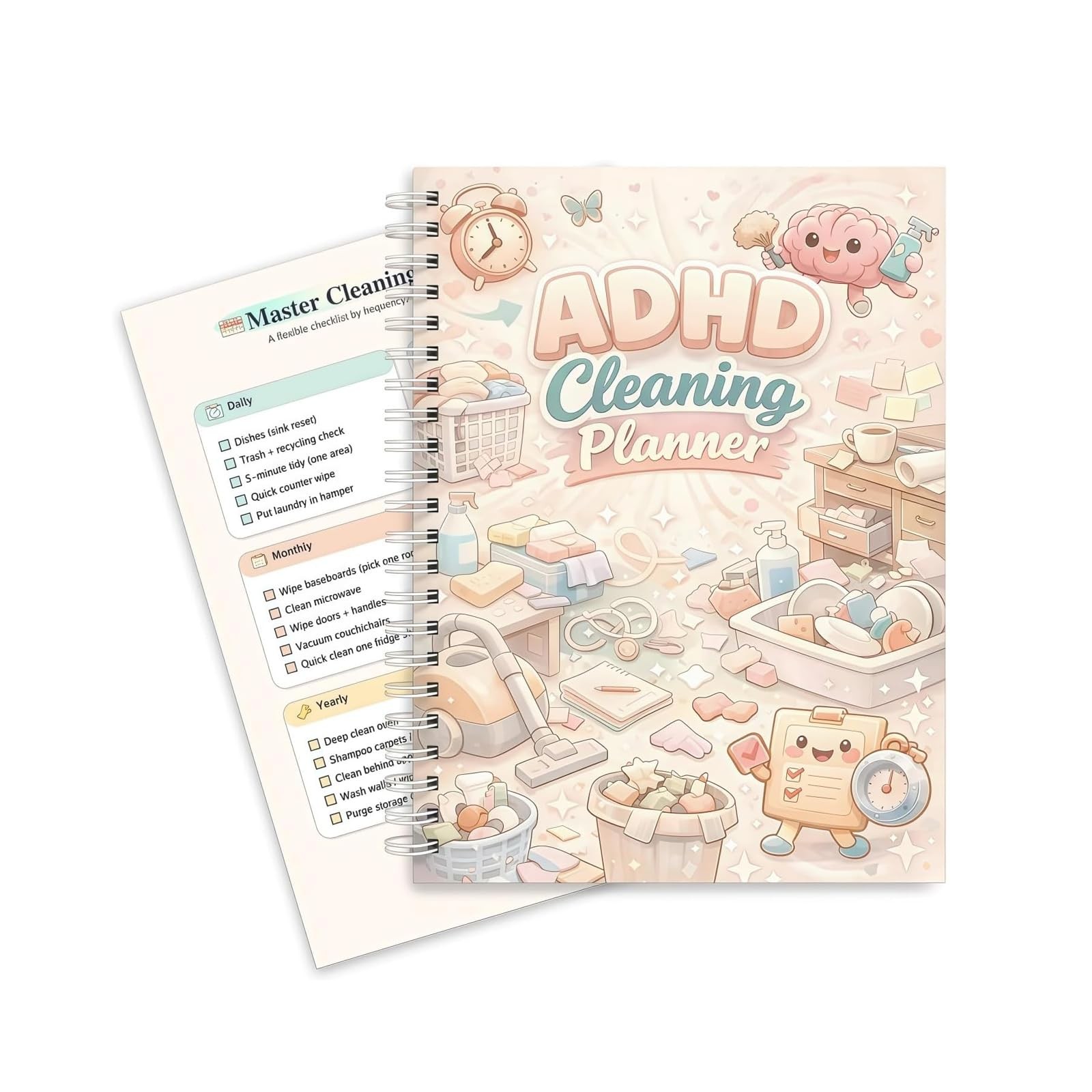 Adhd Cleaning Planner & Checklist – Undated Daily & Weekly Cleaning Schedule