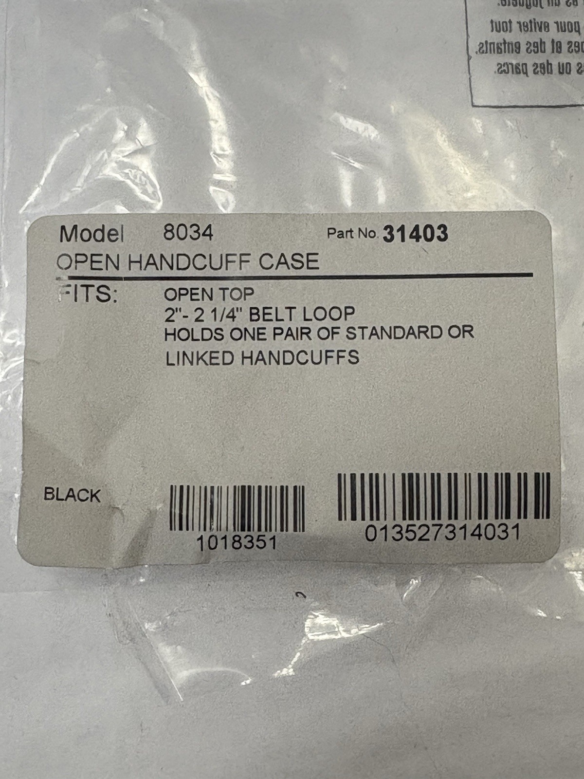 New Bianchi 8034 Open Top Cuff Case Holds 1 Pair Of Standard Or Linked Handcuffs