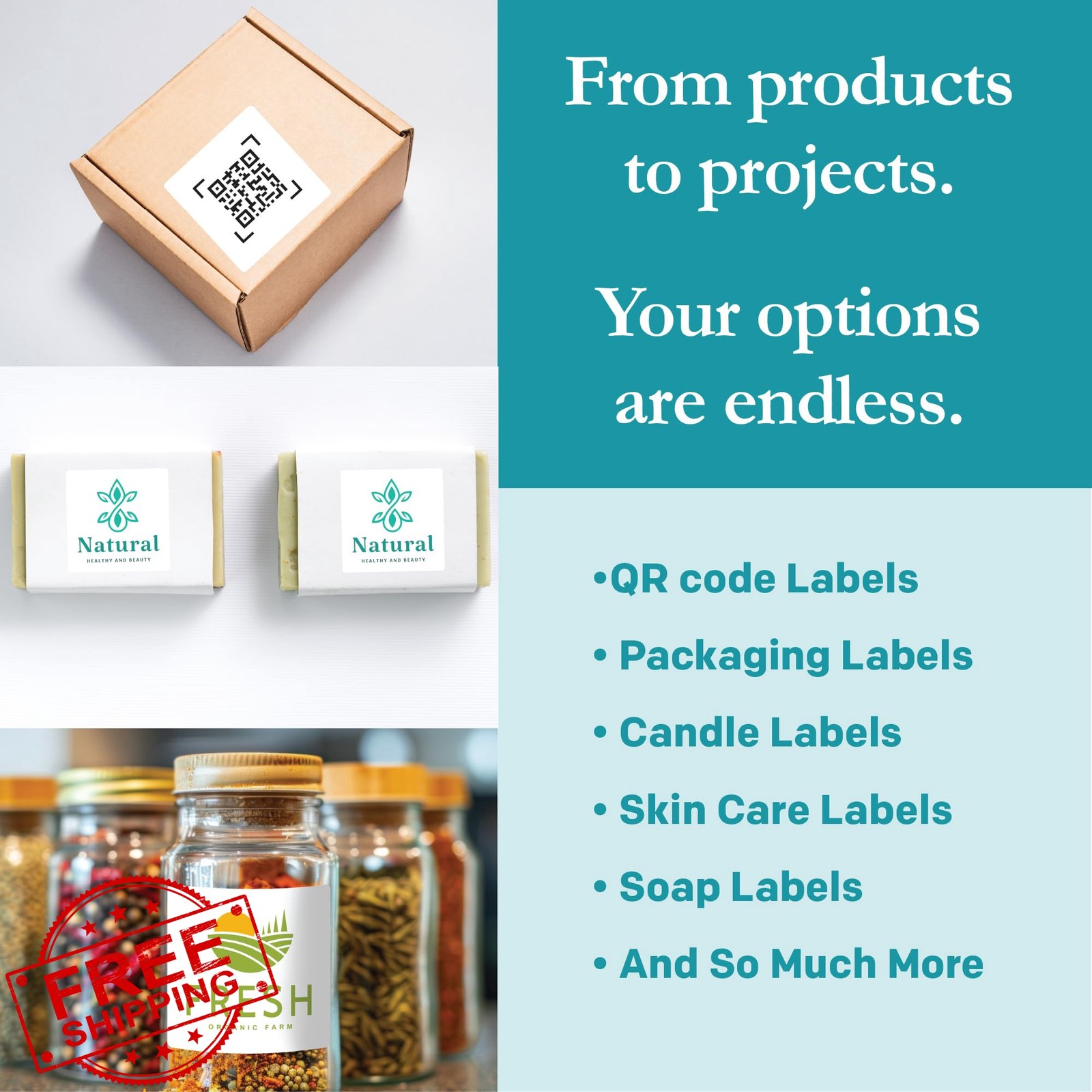 Premium Label Supply White Sticker Square Labels – 2.5″ x 2.5″ – Laser/Inkjet…
