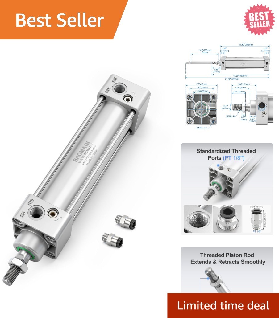 Robust Aluminum Alloy Pneumatic Cylinder – 1-1/4″ Bore, 7.87″ Stroke Efficiency