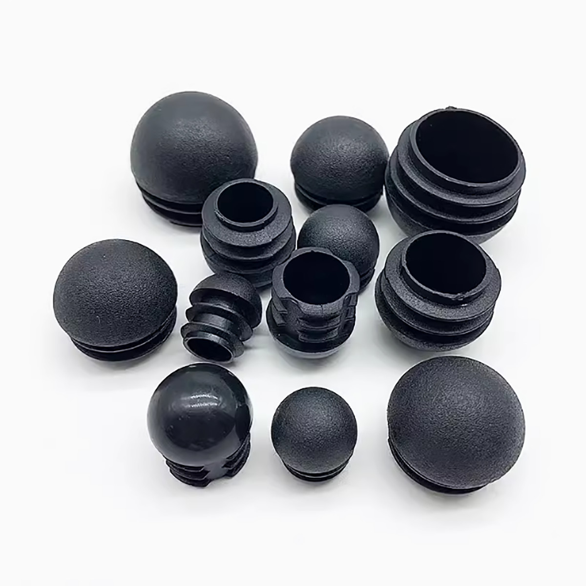Domed Round Plastic Tube End Caps Insert Bungs Blanking Plugs Stoppers 13mm-76mm