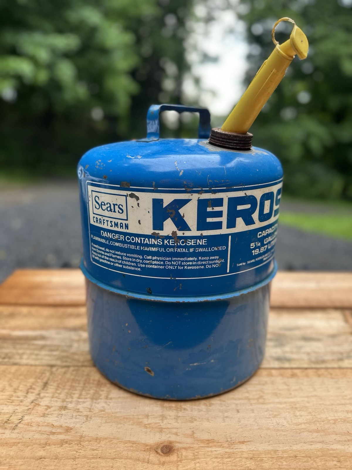 Vintage CRAFTSMAN SEARS Vented PRE-BAN Kerosene Metal CAN 5 1/4 Gal MADE IN USA