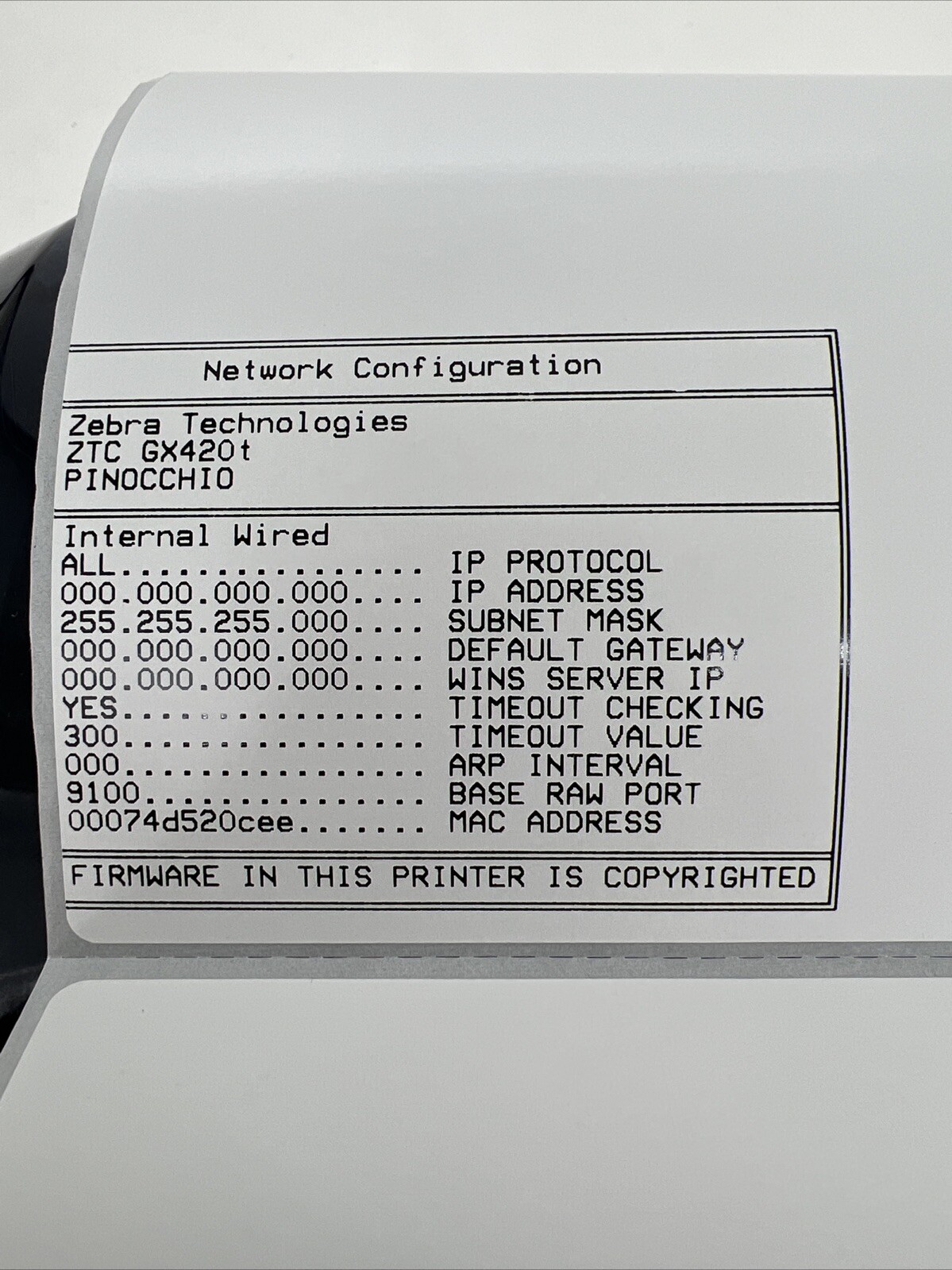 Zebra GX420t 200 DPI Thermal Shipping Label Printer w/ Power Supply (Tested)