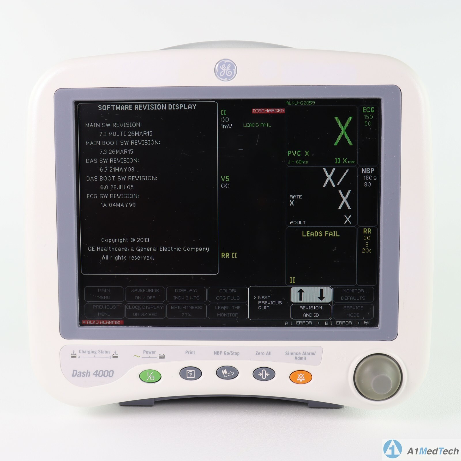 GE Medical Dash 4000 Wireless Patient Monitor 2035598-209 with Cables & Printer
