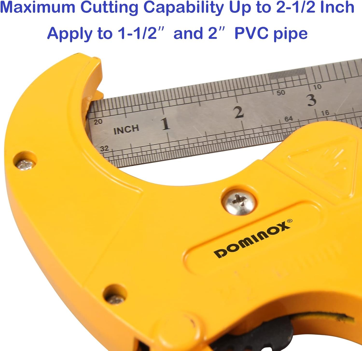 DOMINOX PVC Pipe Cutter, Ratchet PVC Cutting Tool, Cuts up to 2-1/2″ Pipe