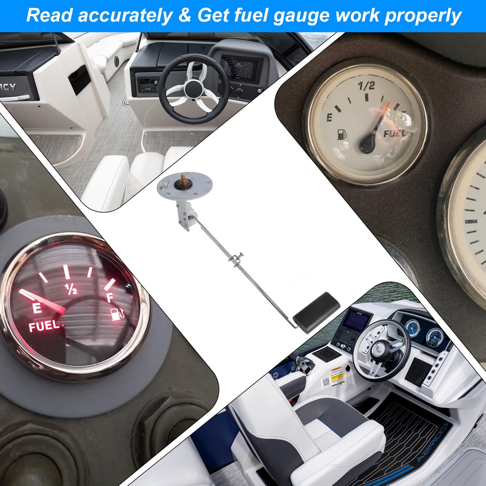 Fuel Tank Sending Unit Marine Boat Gas Gauge Water Tank Sender 4-28 Inch