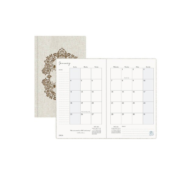 5"x8" 2026 Weekly/Monthly Bookbound Planner Hardcover Blackthorn