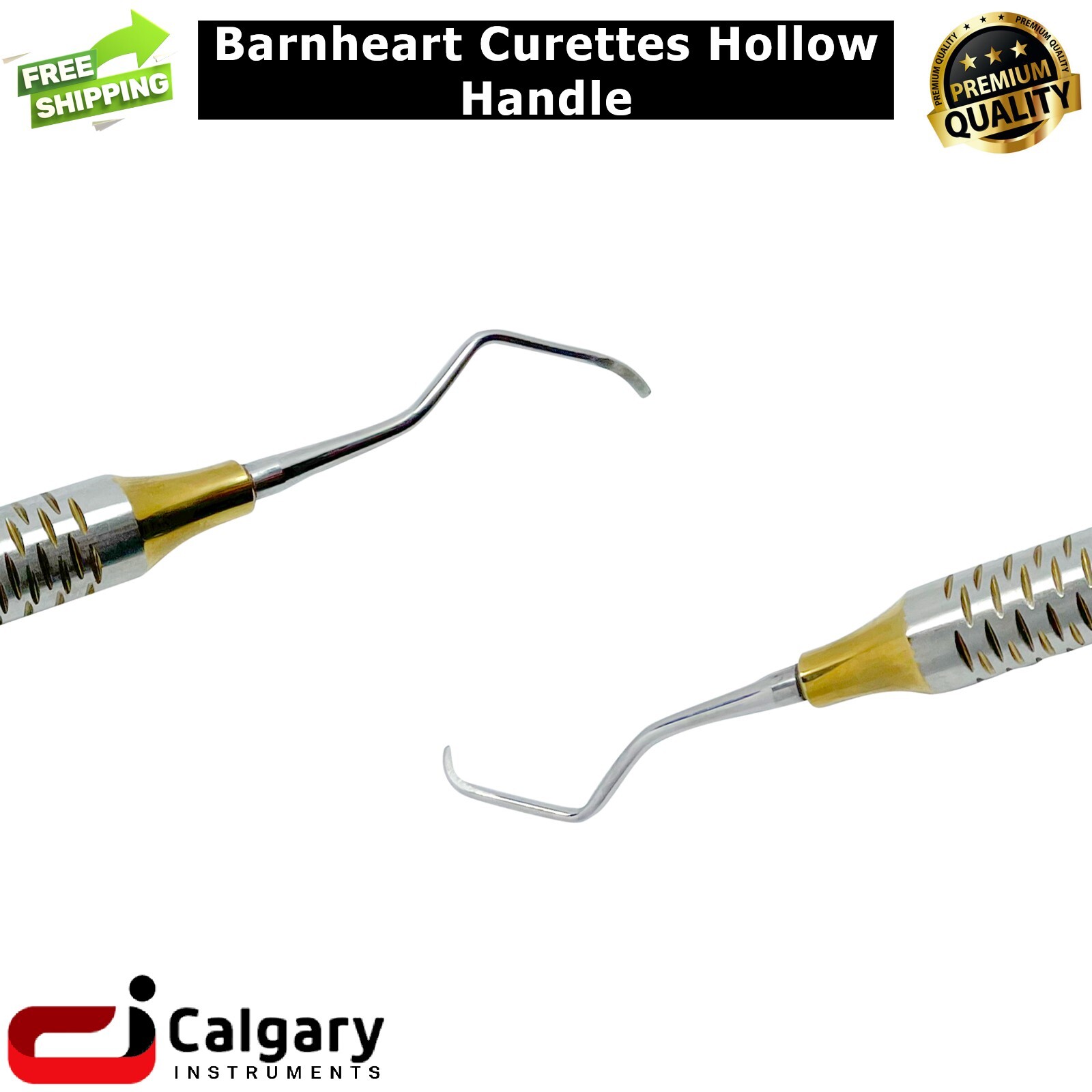 Dental Periodontal Probe Barnhart Curette Hollow Handle Calculus Plaque Remover