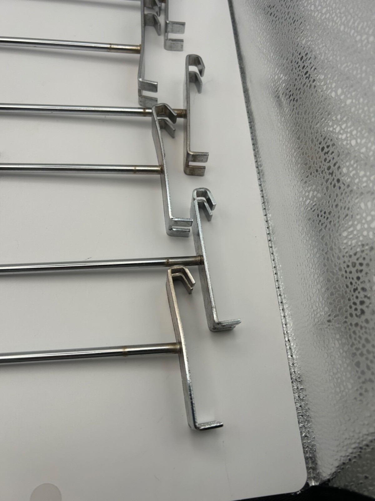 14 Chrome Retail Display Hooks Grid Wall Wire Panel Store Fixture Hook Hangers