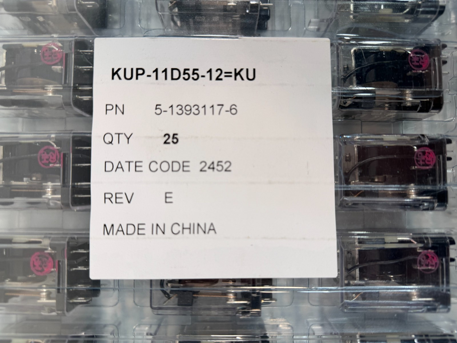 Potter Brumfield KUP-11D55-12 Ice Cube Relay 12 VDC 10 Amp DPDT Mounting Bracket