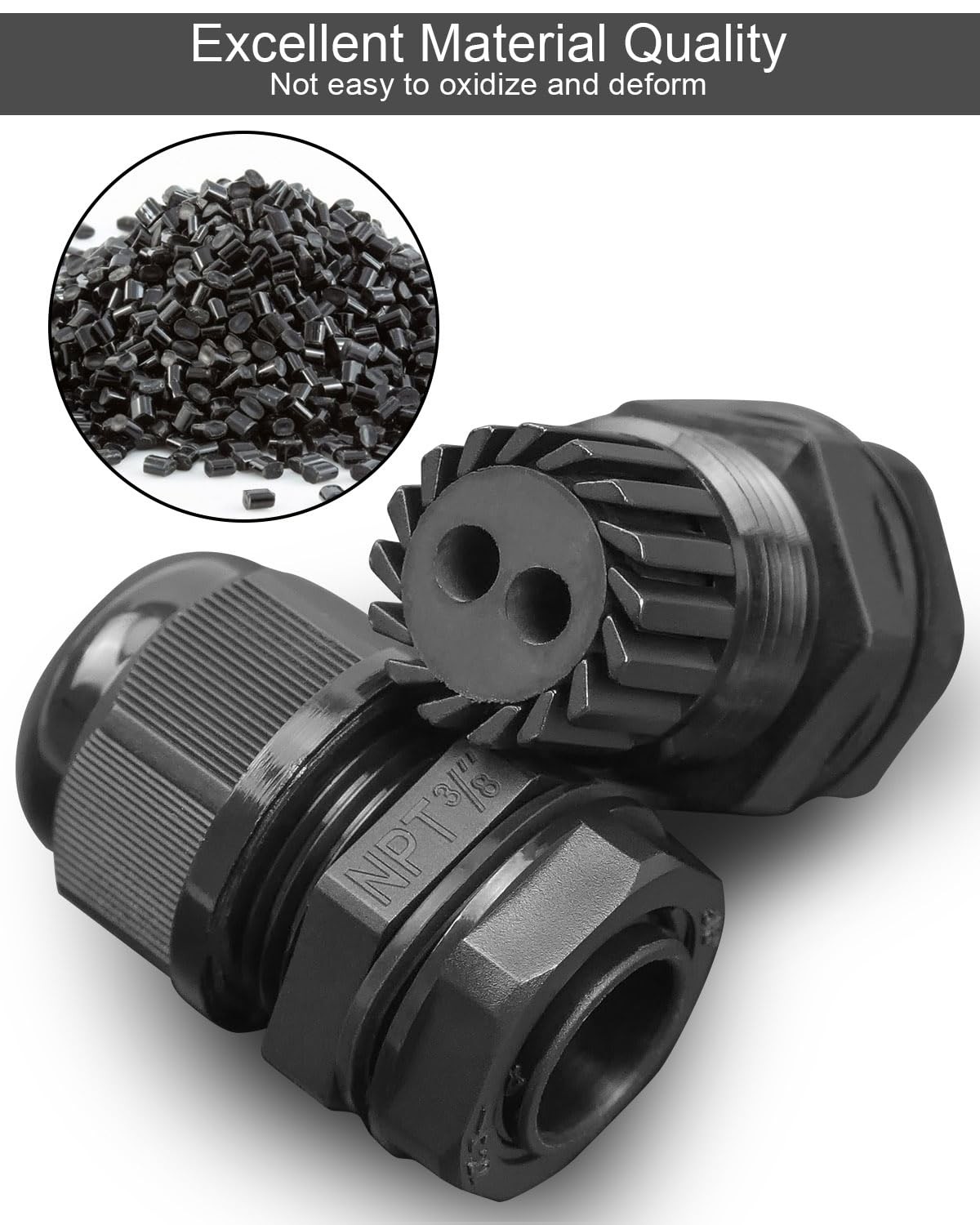 EMIHO 2Pcs Fuel Cell Electrical Bulkhead Fitting Partition 3/8 inches