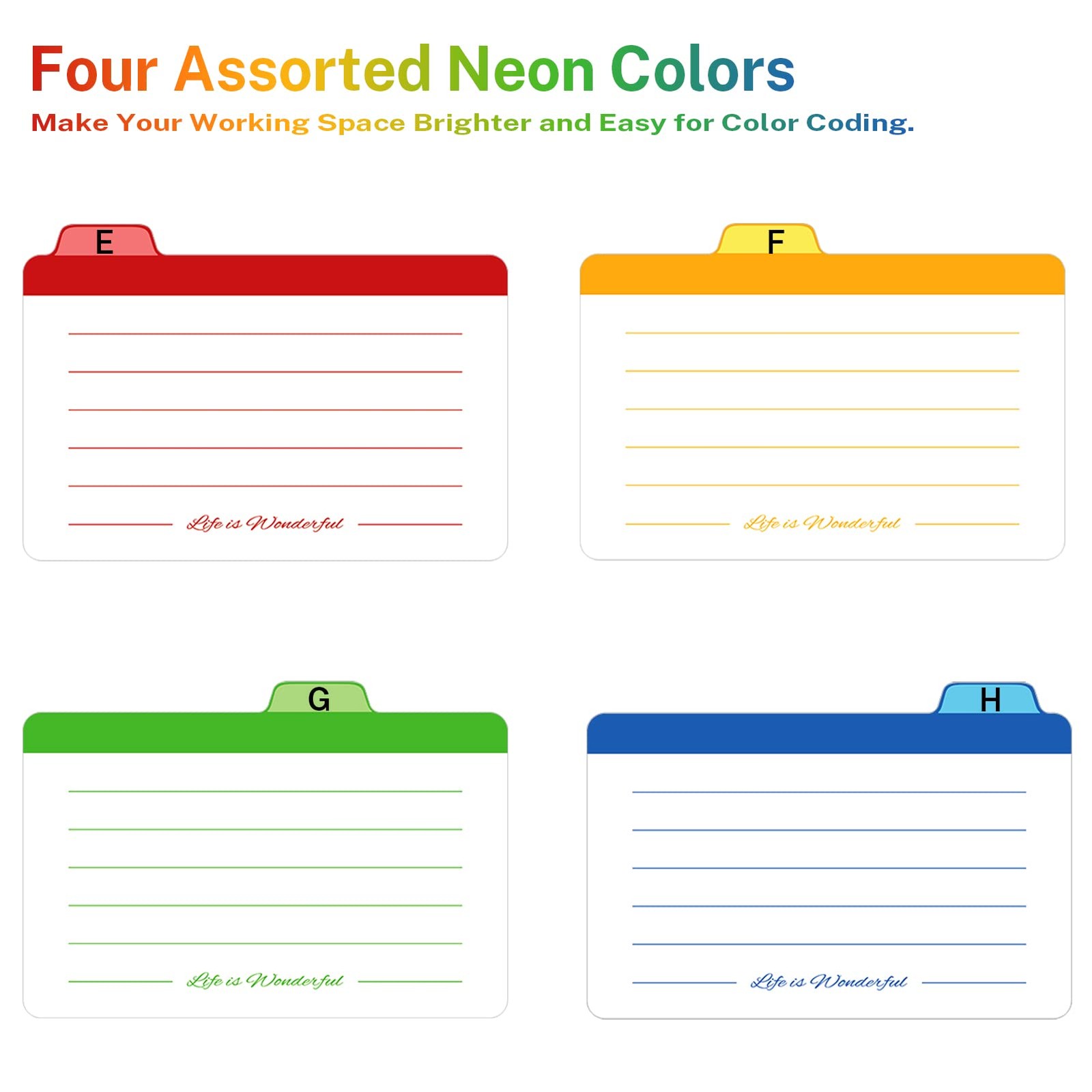 4 x 6 inches Index Card Dividers, Alphabetical 4»x6»-24pack, Normal Pattern