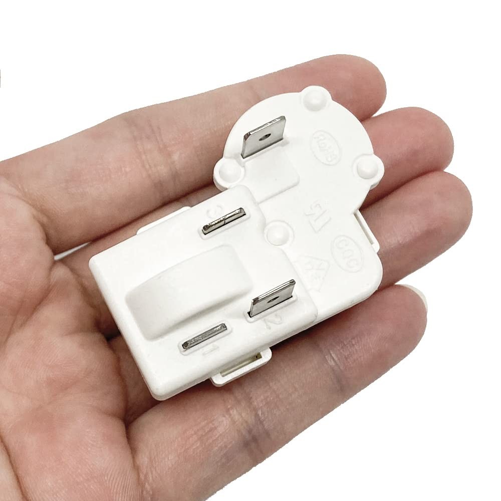 2Pin Refrigerator Compressor PTC Starter Relay Over 1.77×1.26×1.07inch, White