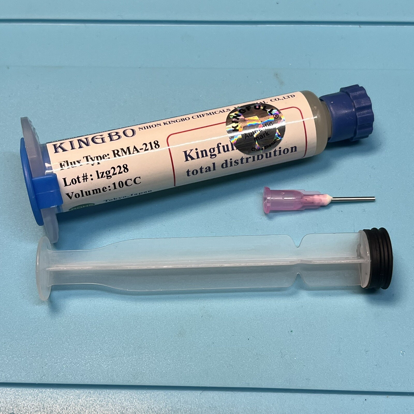 KINGBO No Clean Flux Paste 10cc Syringe, Plunger & Tip Included RMA-218