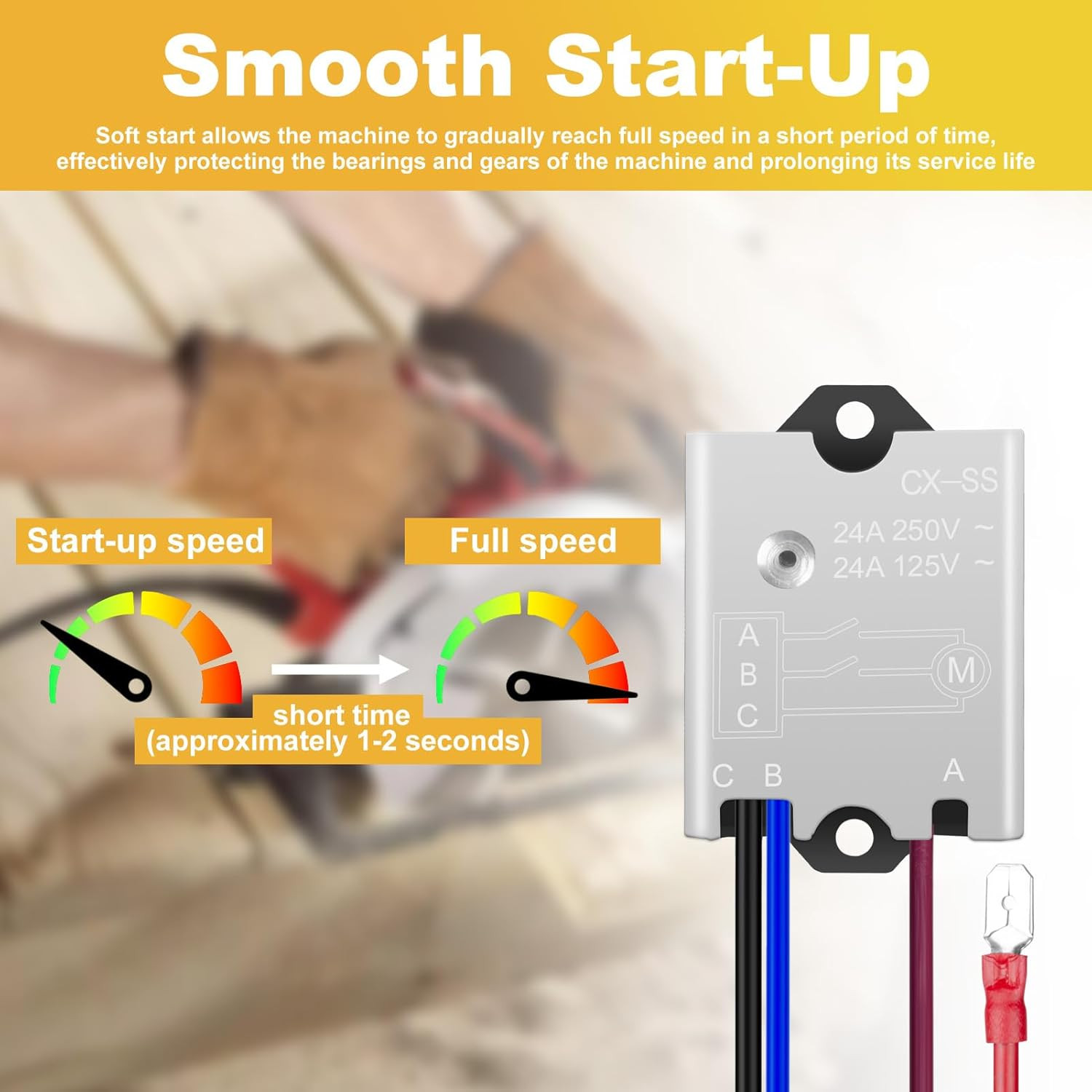 125/250V 24A Soft Start Module with Pre-Wiring, Soft Start Switch