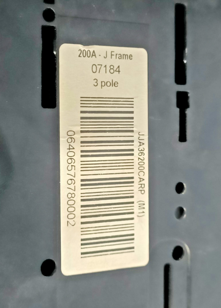 SQUARE D POWERPACT JJ 250 JJA36200CA 200A 3P CAT A CIRCUIT BREAKER 07184 J FRAME