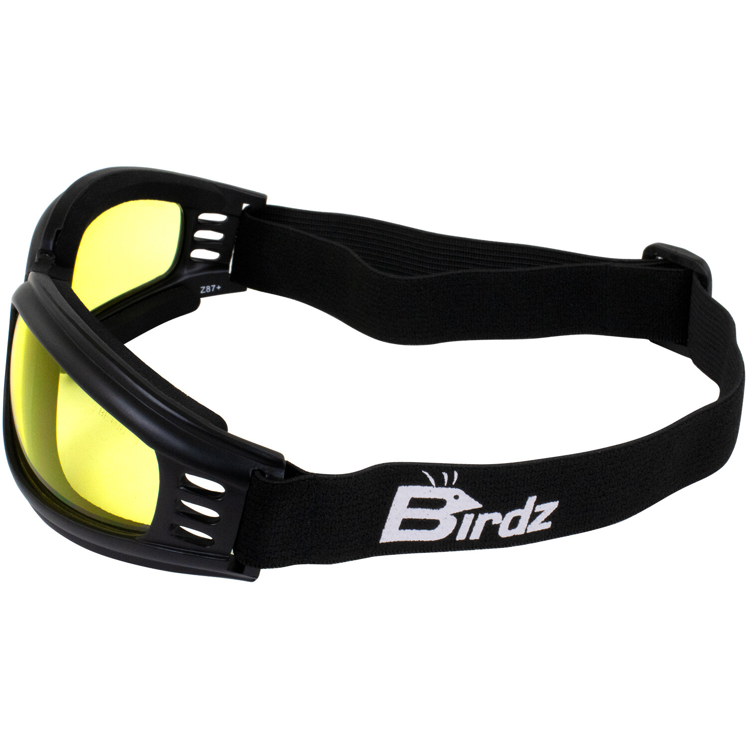 3 Birdz Cardinal Black Padded Motorcycle Goggles Clear, Smoke & Yellow Lenses