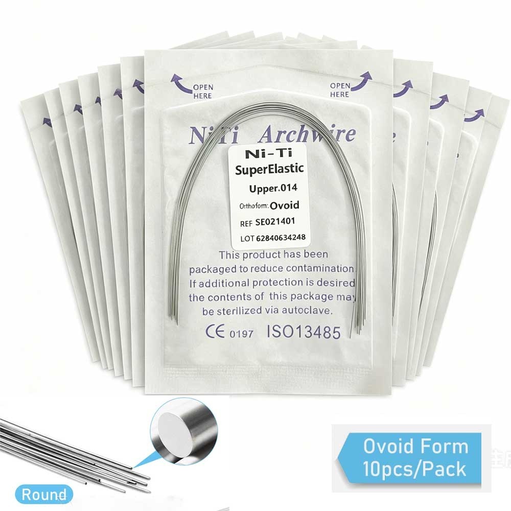 Dental Super Elastic Niti Arch Wire Round Ovoid Form Bracket Braces 10 packs