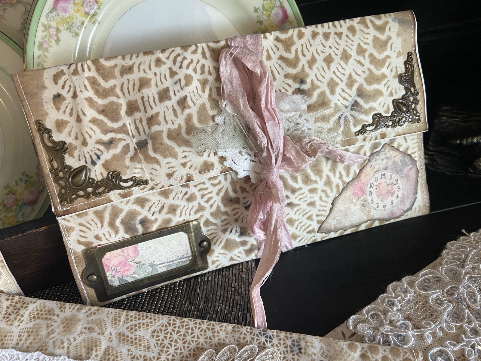 Love Letter Junk Journal Pouch Lot Of 7 Handmade Shabby Chic