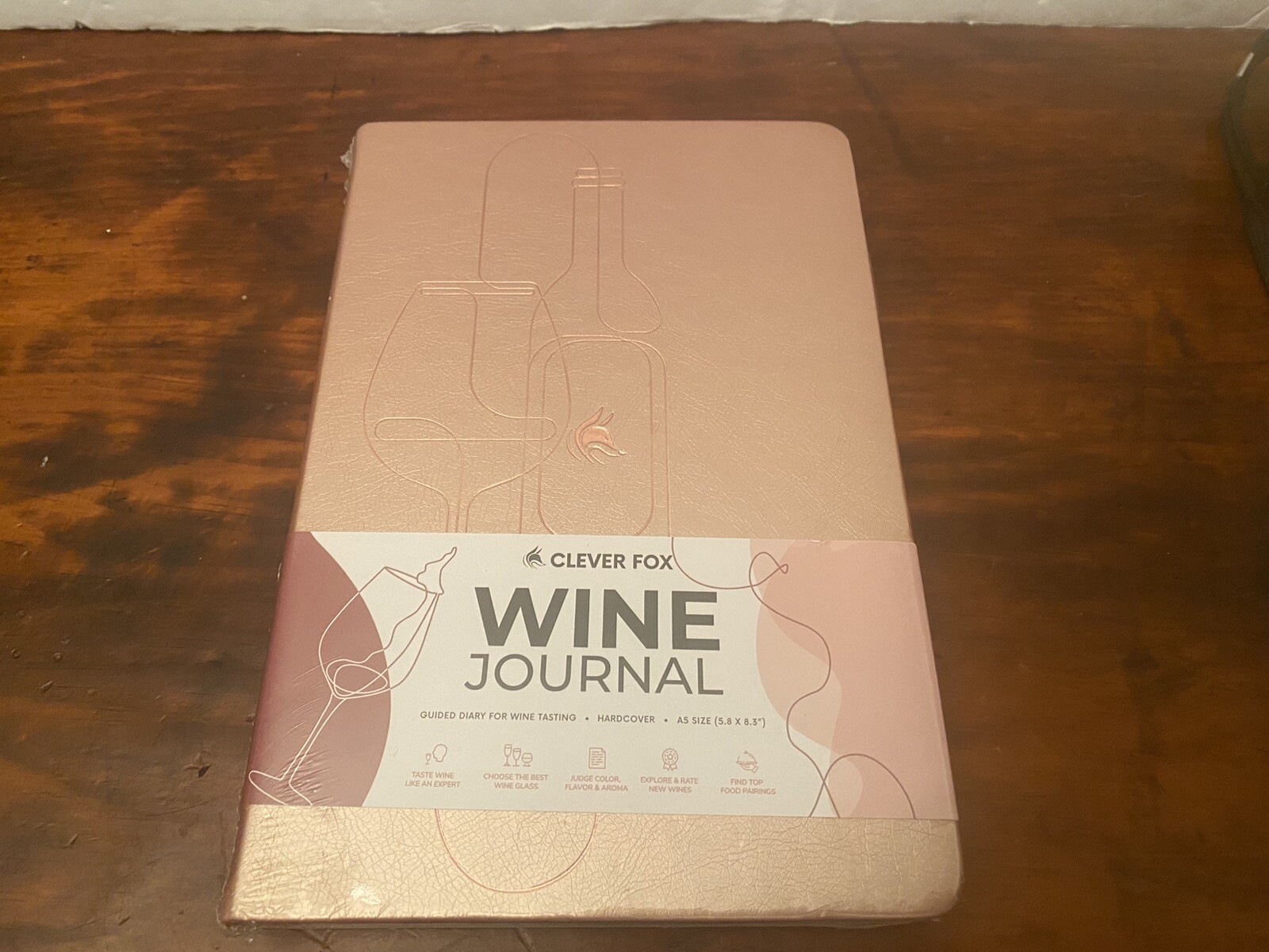 Clever Fox Wine Journal for Tasting – A5 (5.8» x 8.3») Rose Gold – Hardcover
