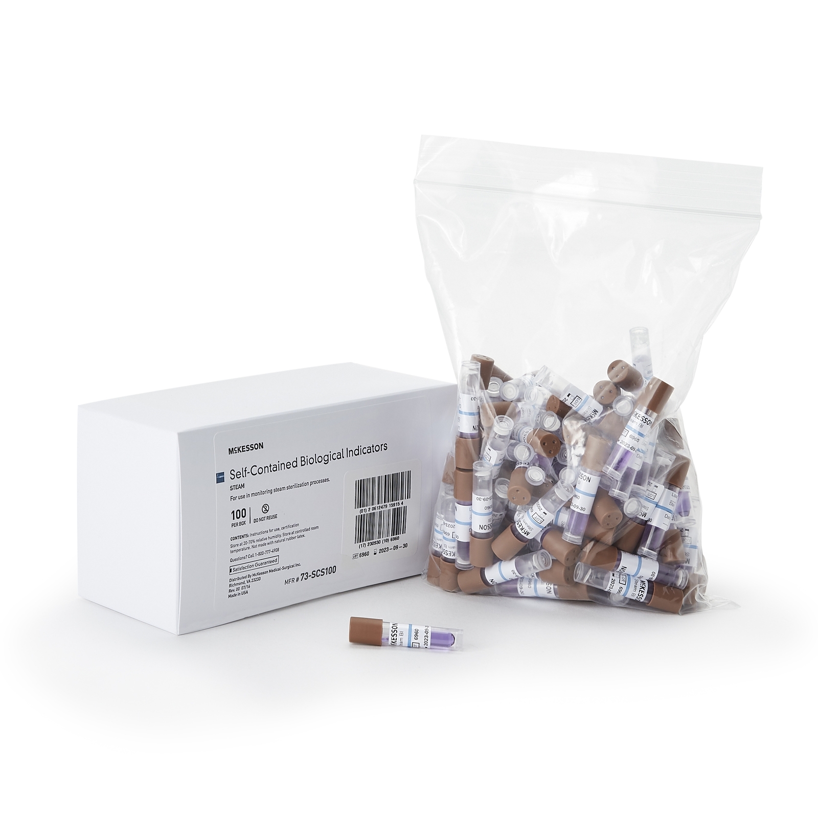 McKesson Sterilization Biological Indicator Vial Steam Compatibility 73-SCS100