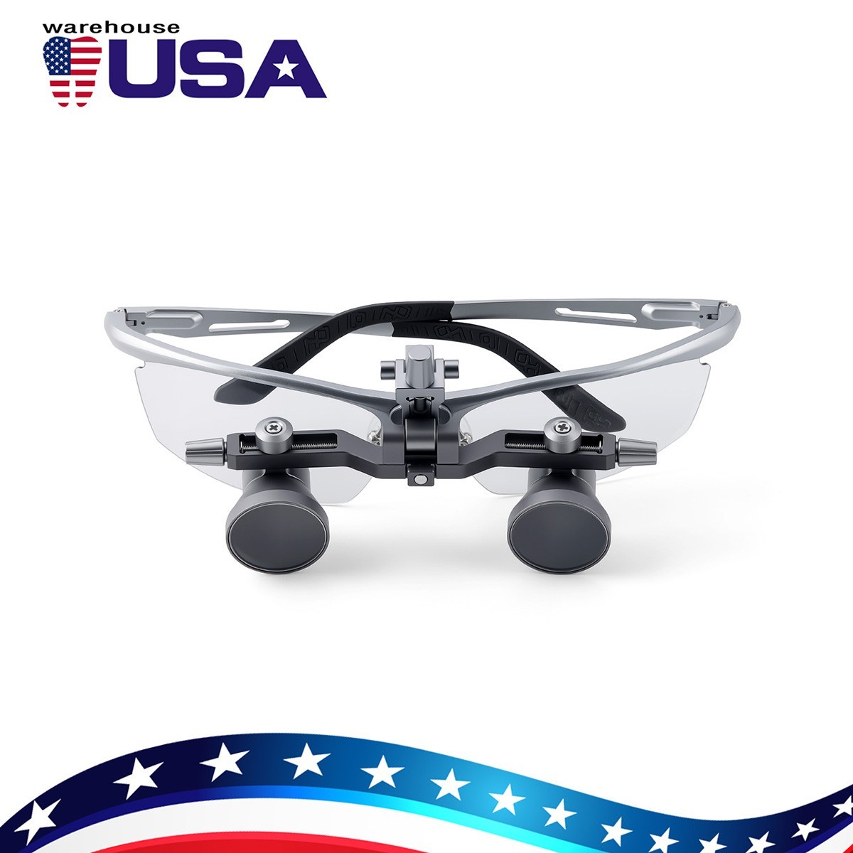 Dental Surgical 5W Medical 2.5X Ergo Binocular Loupes Flip-Up Glass Adjustable