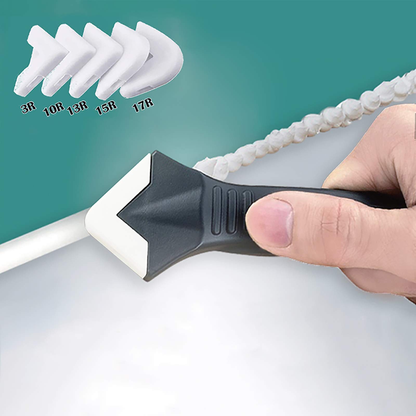 11Pcs Caulking Tools, 3 in 1 Silicone Caulking Finishing Tool Kit(Stainless S