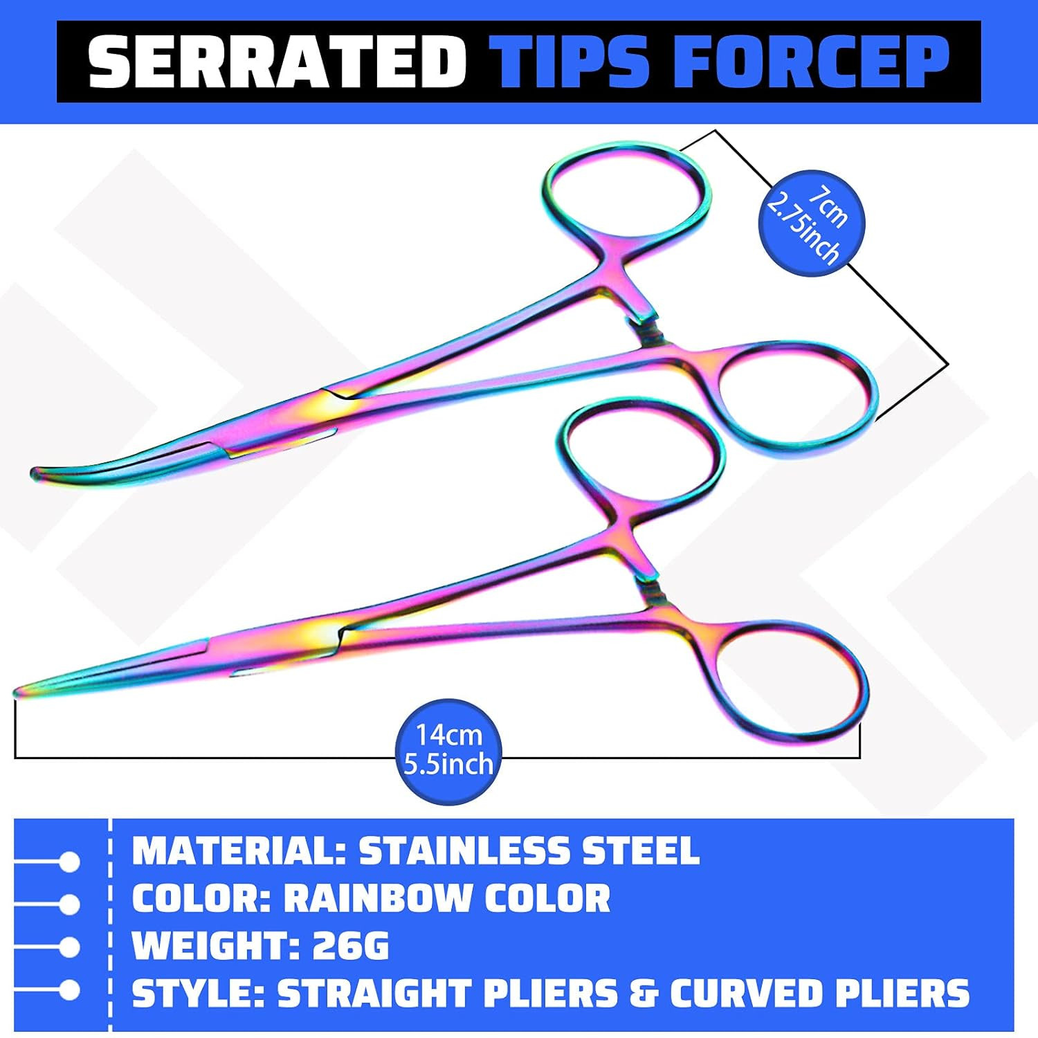 Hemostat Curved and Straight Hemostat Forceps Piercing Pliers Forceps, Stainless