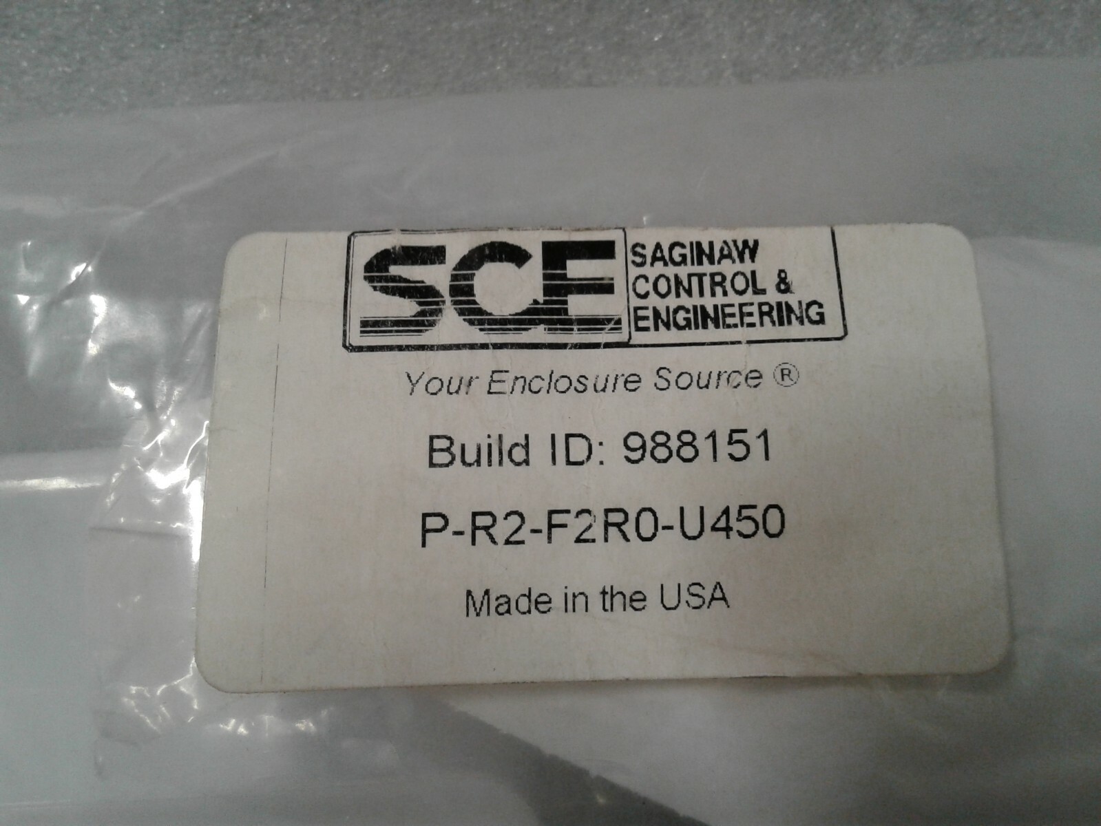 Saginaw P-R2-F2R0-U450 Build ID: 988151 P-R2-F2RO-U45O – Factory Sealed Bag