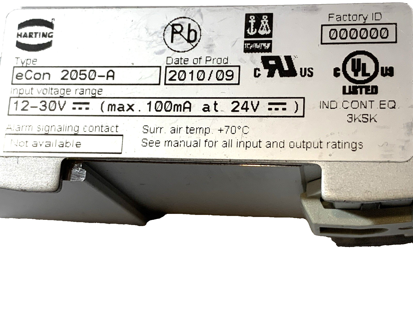 Harting Electric ESC eCon 2050-A 5 Port Ethernet Switch Hub IP 30 $25.00 + FREE