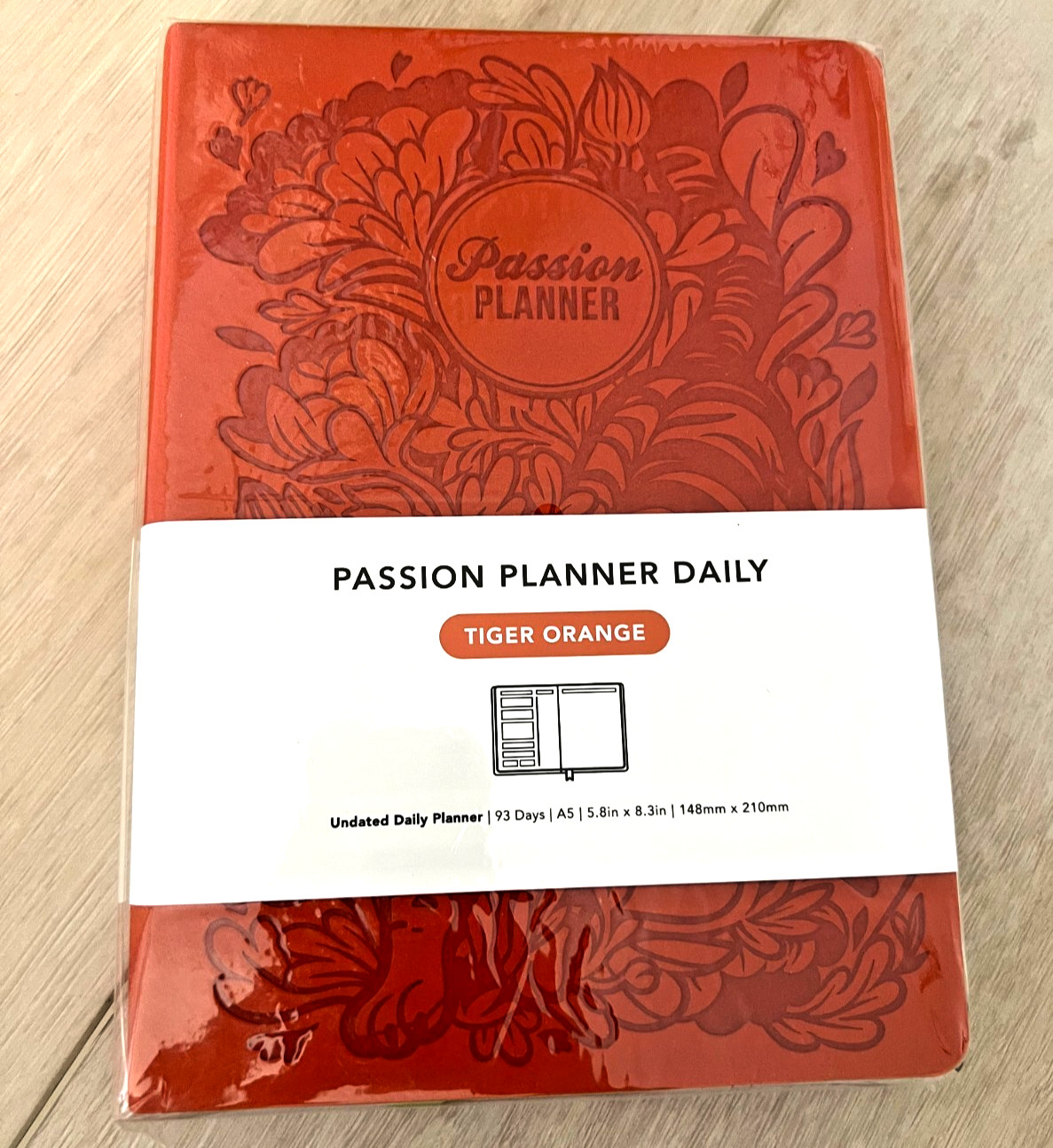 Passion Planner Undated Daily Tiger Orange 93 Days – New In Package A5 Size