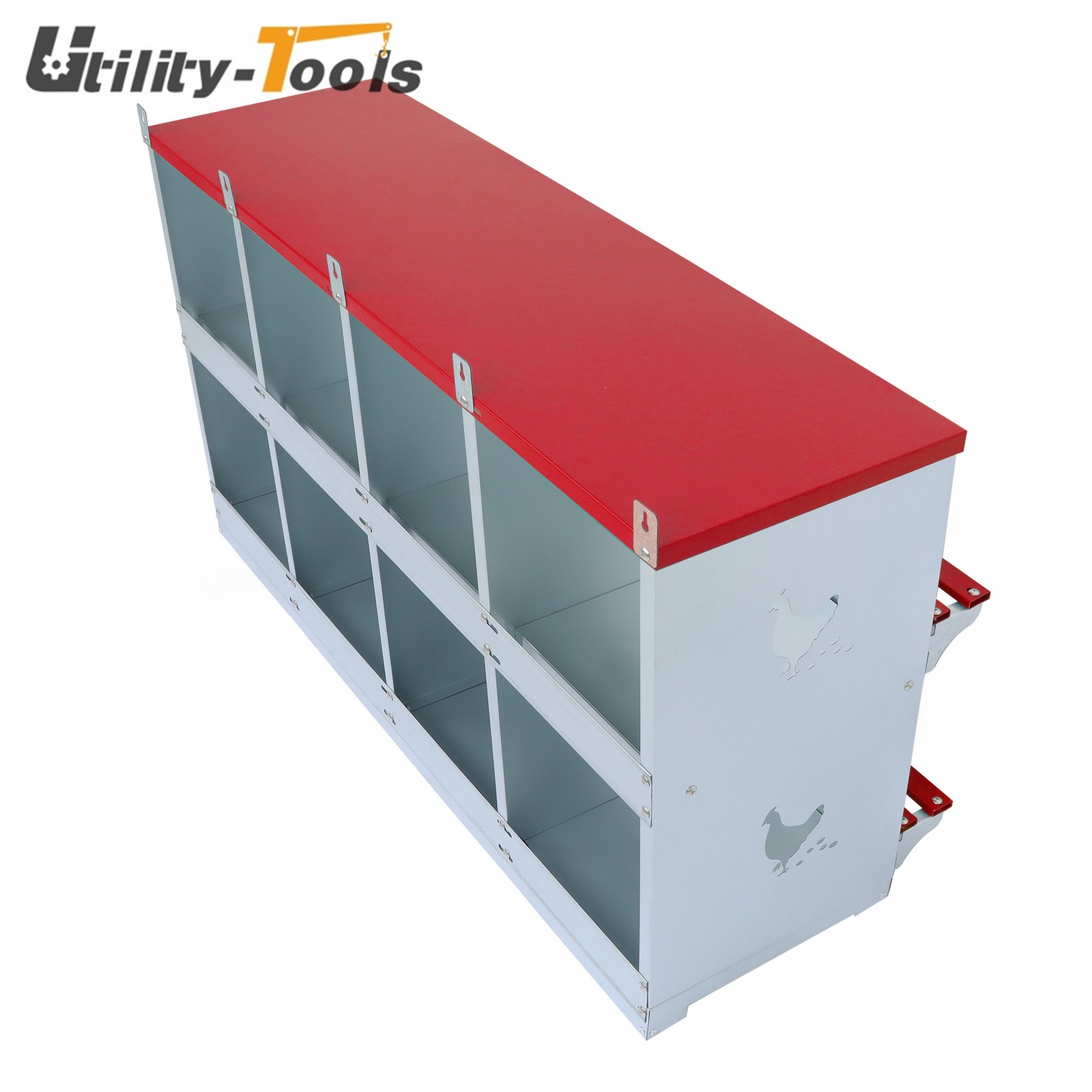 Durable Materials Chicken Nesting Boxes 8 Compartment Metal Poultry Nest Box