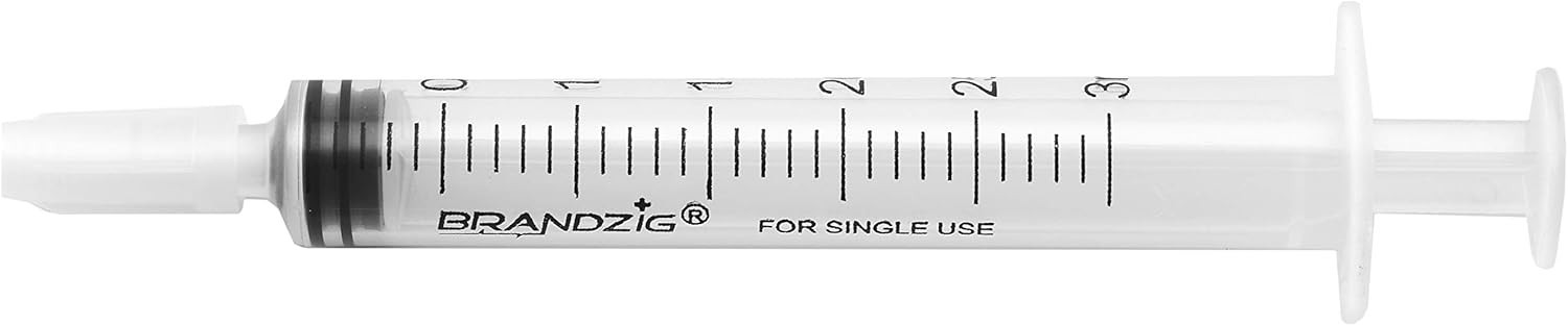 3ml Syringe With Cap 100 Pack | Oral Dispenser Without Needle, Luer Slip Tip