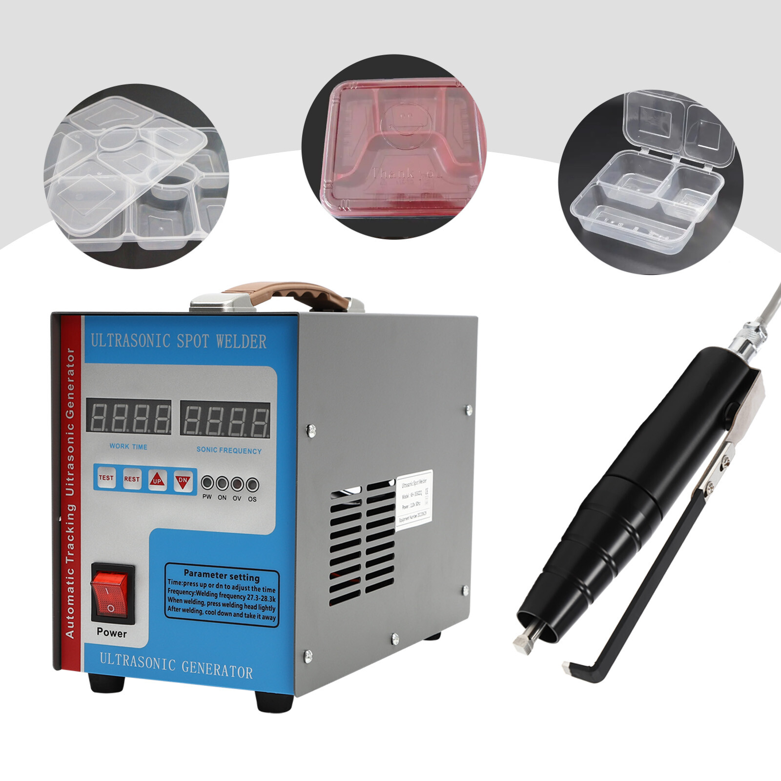 110V Portable Ultrasonic Plastic Welder Ultrasonic Spot Welding Machine