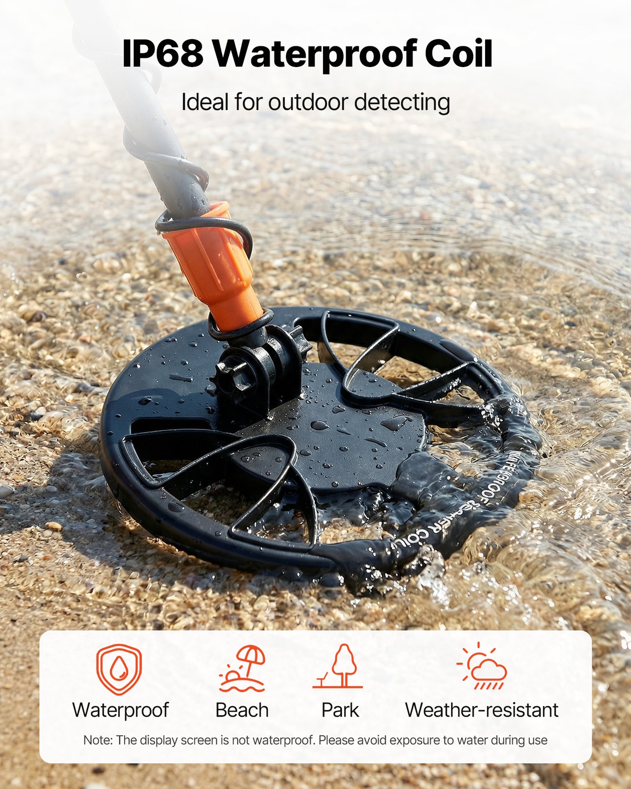 VEVOR Metal Detector for Adults 8″ Professional Gold Detector Waterproof Coil