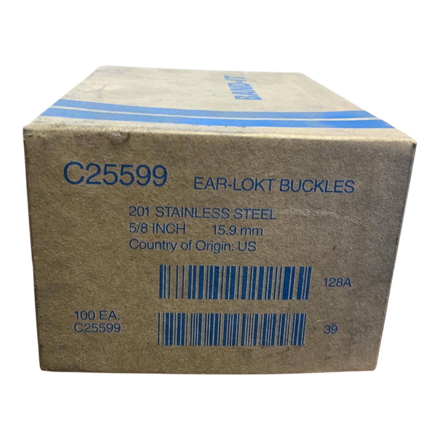 BAND-IT C25599 201 Stainless Steel Ear-Lokt Buckle, 5/8″ Width, (100 per Box)