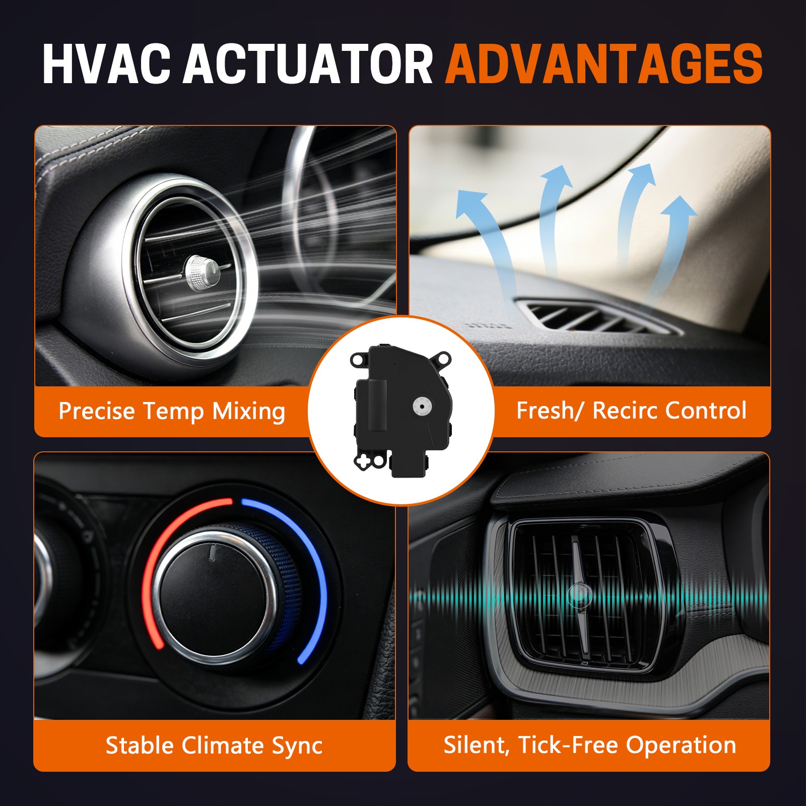 SINTLY HVAC Heater Blend Door Actuator for Chrysler 200 Jeep Wrangler 604-029