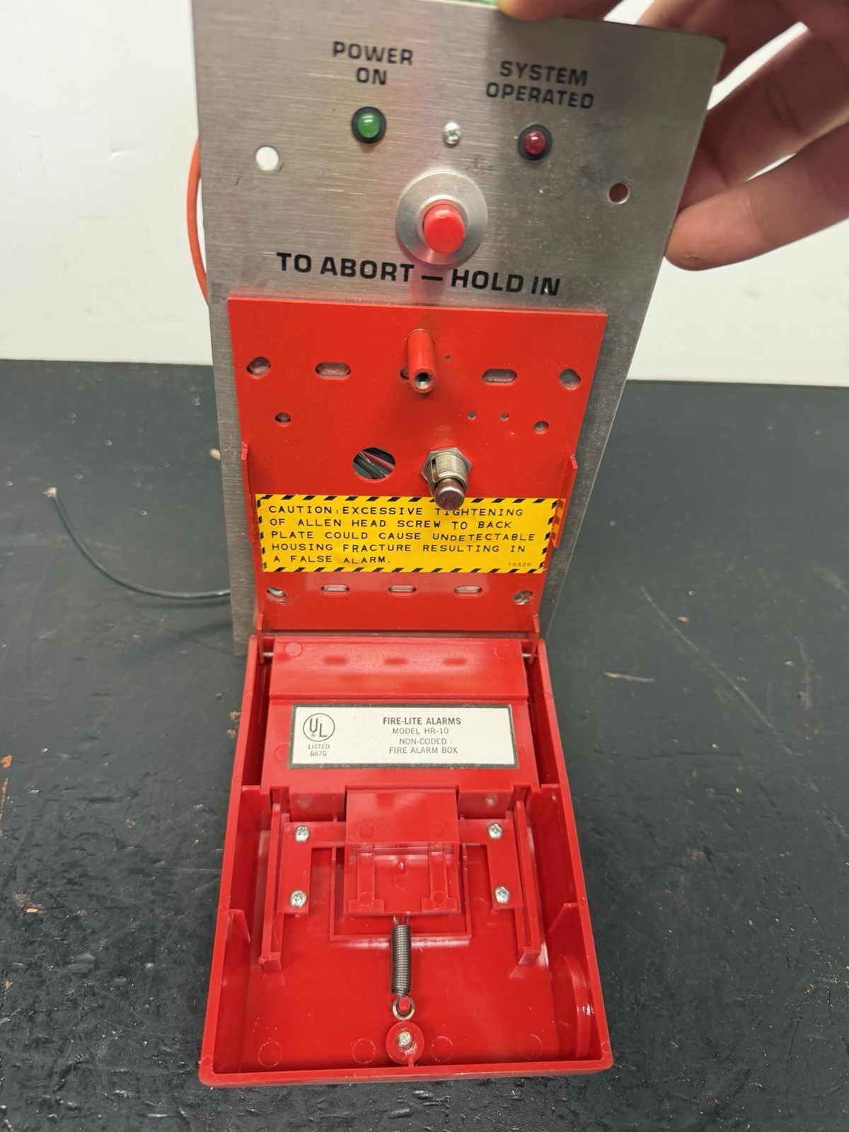 Fire Lite Alarms HRA-10 Halon Push Pull Abort Combo Alarm Station