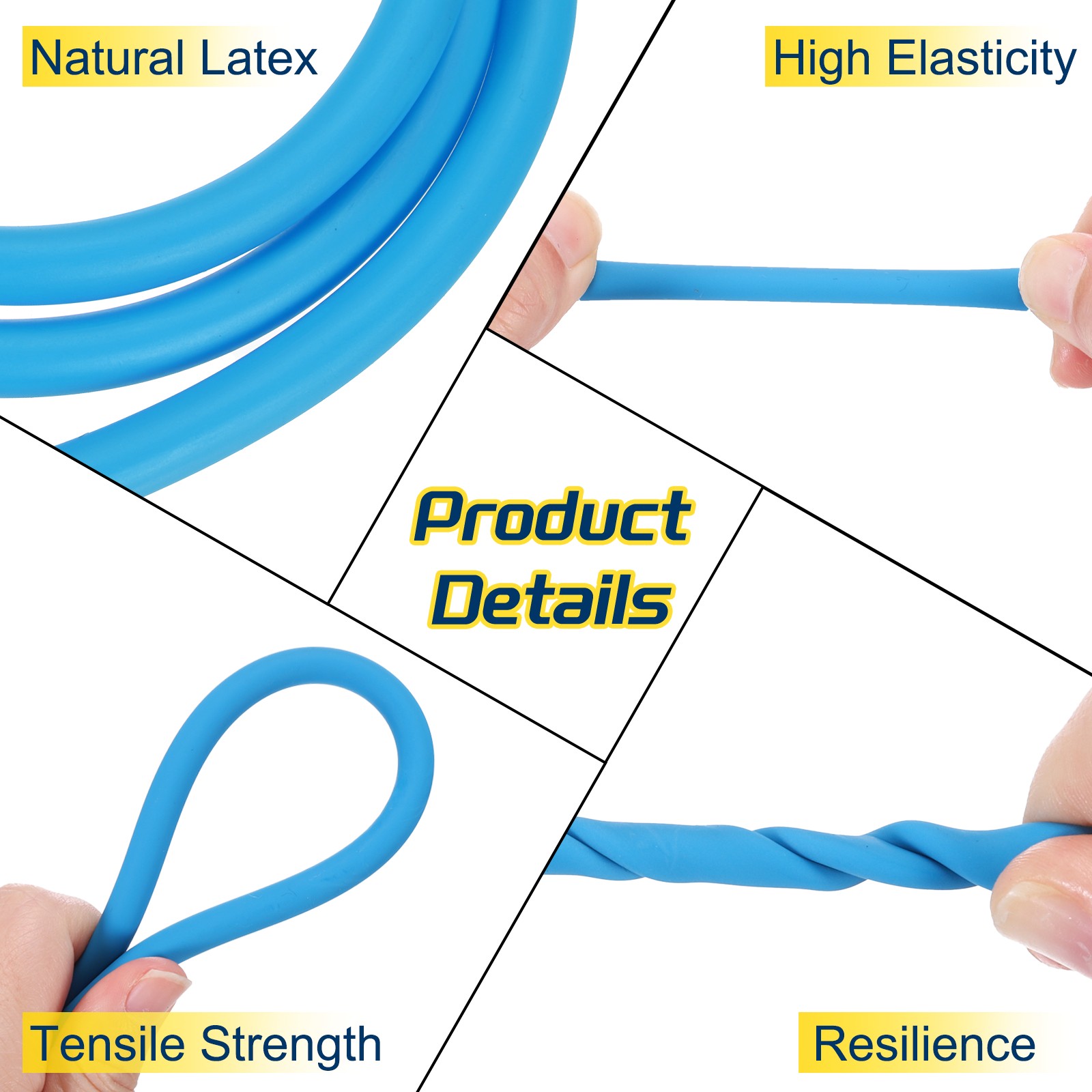 13 Ft(4M) Latex Rubber Tubing, 3/16″(4mm)ID 1/4″(7mm)OD, Blue