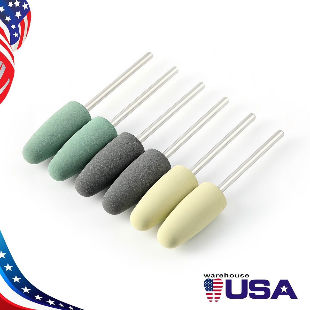 AZDENT Dental Resin Base Acrylic Polishing Burs Kit HP Tungsten Carbide Polisher