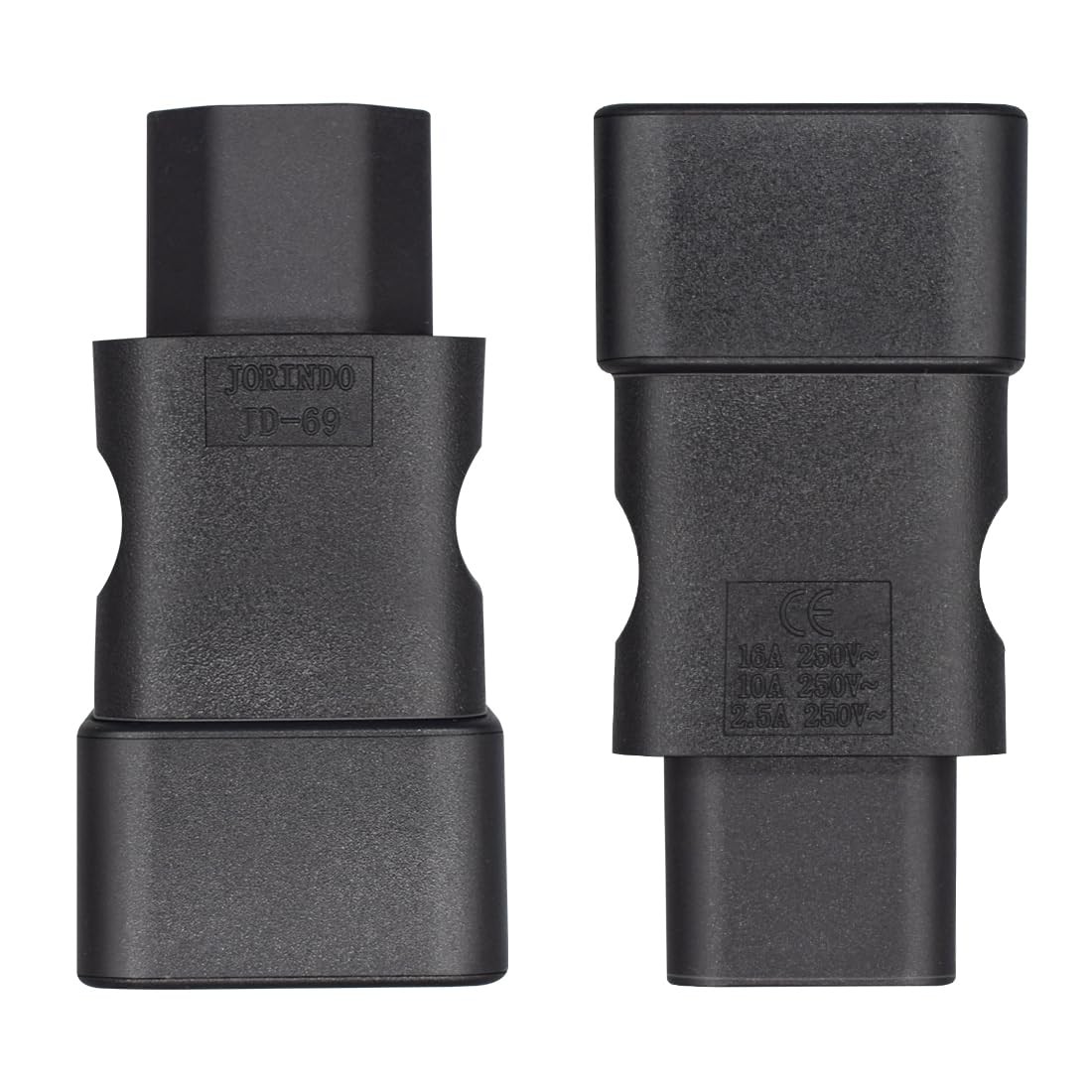 2 Pack IEC320 C20 To C13 Black Female To Male Power Adapter PDU UPS Converter