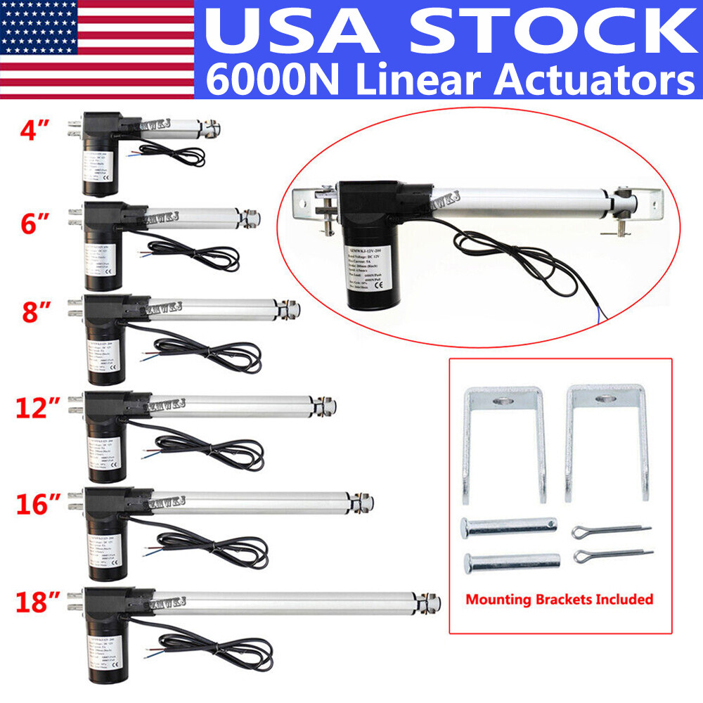 Linear Actuator 6000N 1320lbs 12V DC Motor 100 200 300 400 450mm Heavy Duty Lift