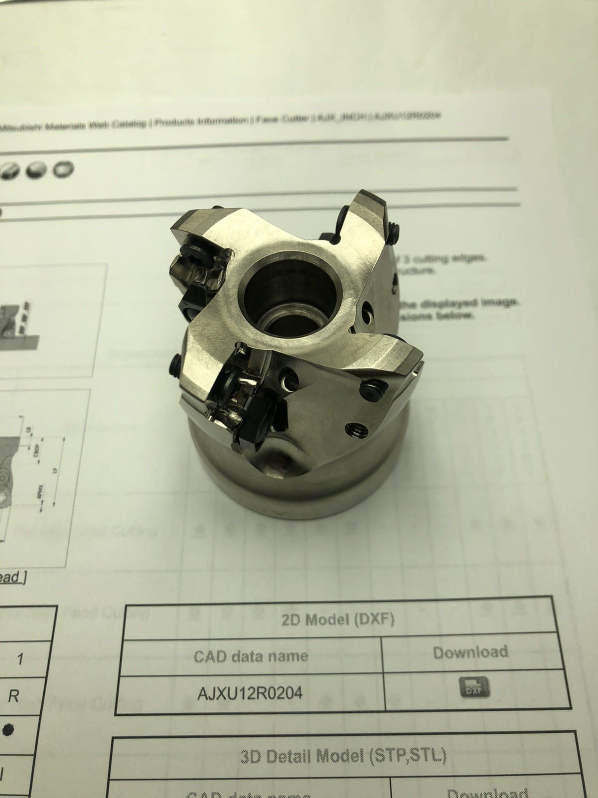 NEW MITSUBISHI AJXU12R0204 2» Face Cutter 0.75 Arbor EDP# 241189.See Photo’s.