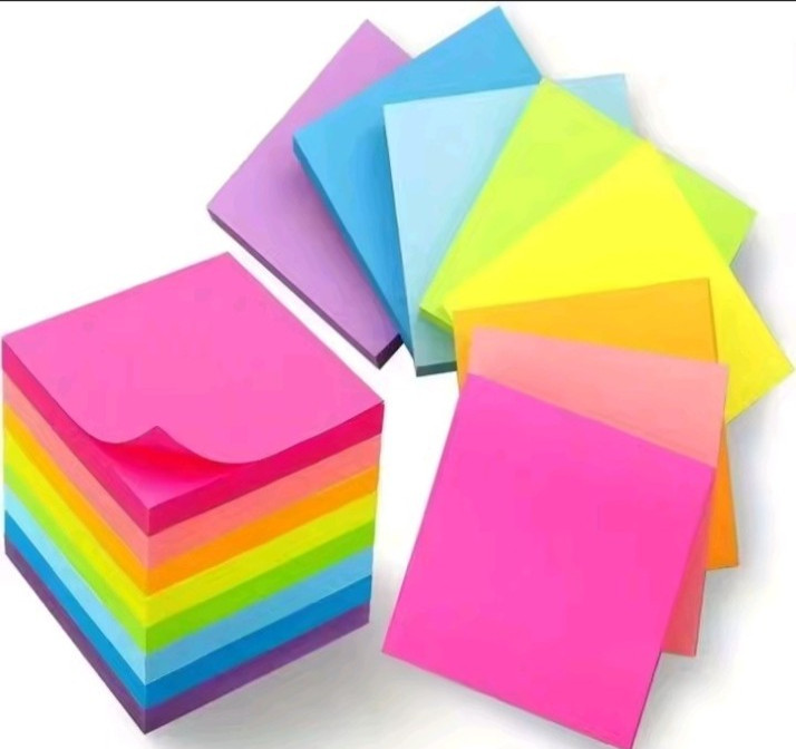 300PCS Colorful Sticky Notes Memo Pads Fluorescent Post-It Notes School Office