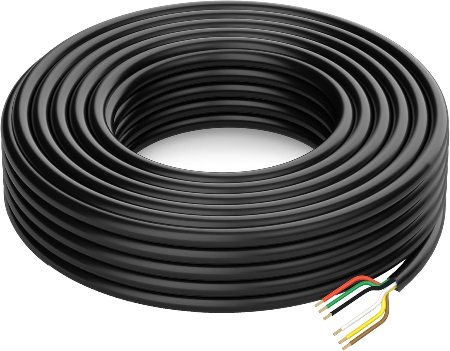 100 Foot Heavy Duty 14AWG 6 Way Round Conductor Wiring RV Trailer Cord Harnes…