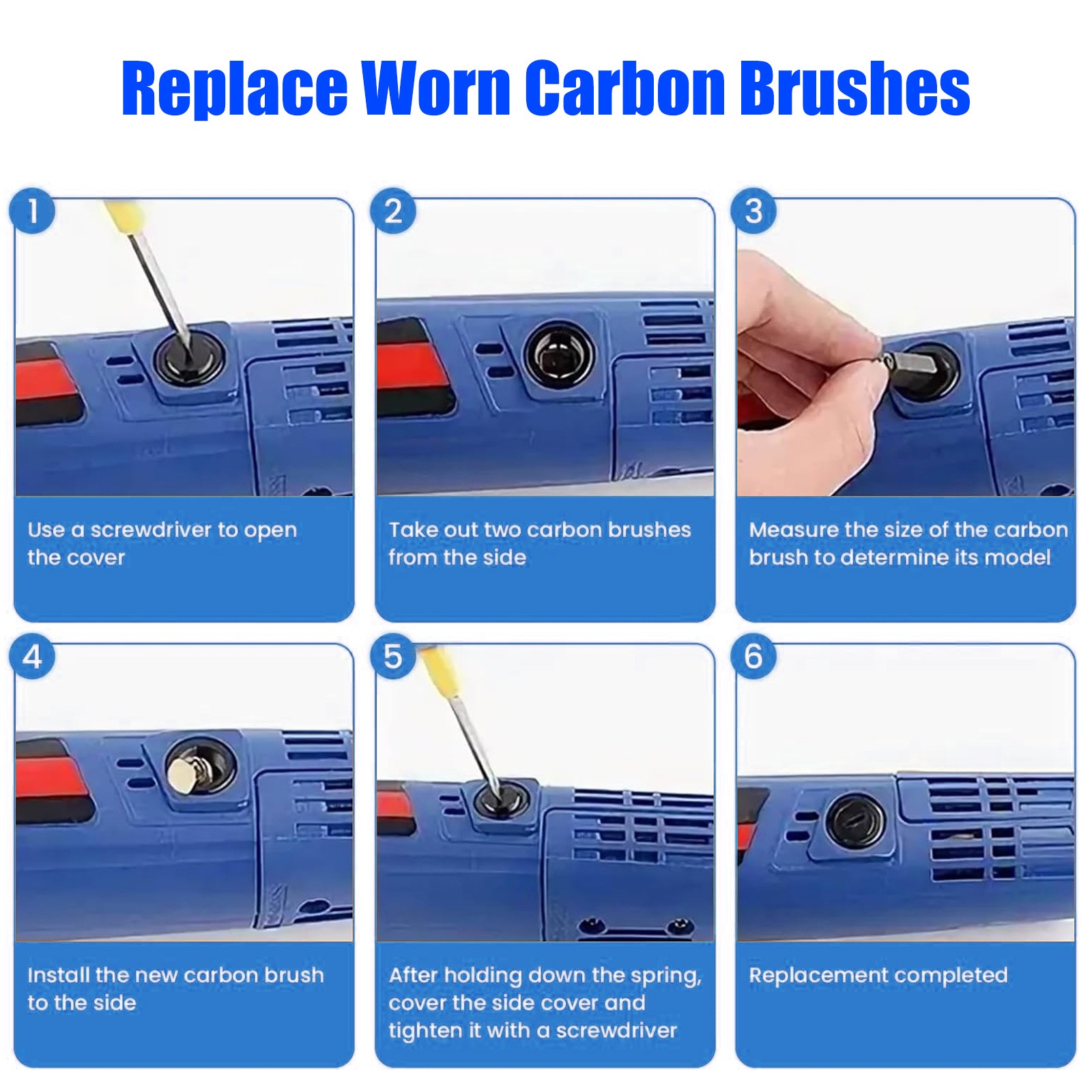 120×12 Sizes Universal Carbon Brushes Graphite Motor Brush for Drill Grinder Saw