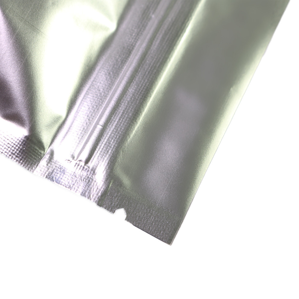 Translucent Front Matte Silver Resealable Zip Food-Safe Stand-Up Bags Bulk QTY